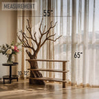 Tree branch bookcase solid wood free standing shelf live edge wood shelves art rustic bookshelf decoration
