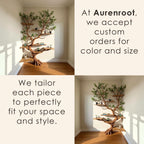 Tree driftwood branch bookshelf art decor bookcase solid wood wall mounted