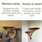 Wood corner floating bookshelf tree branch driftwood wall mount shelving branch shelf art handmade furniture