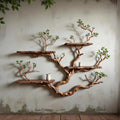 Floating bookshelf tree branch book shelf solid wood wall mounted shelves fake leaf bookcase decor