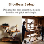 Rustic night stand solid wood bookcase shelves on wall handmade side table decor for bedding room