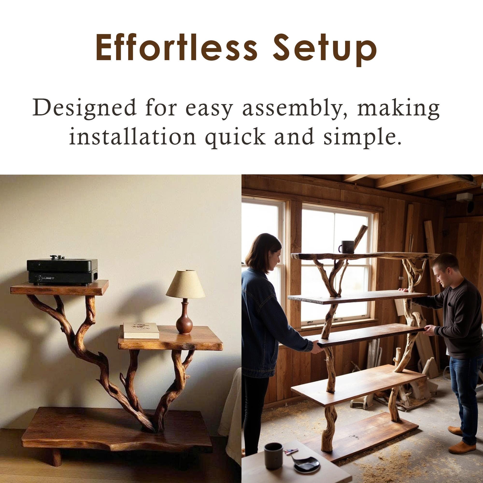 Rustic night stand solid wood bookcase shelves on wall handmade side table decor for bedding room