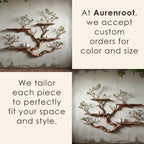 Floating bookshelf tree branch book shelf solid wood wall mounted shelves fake leaf bookcase decor