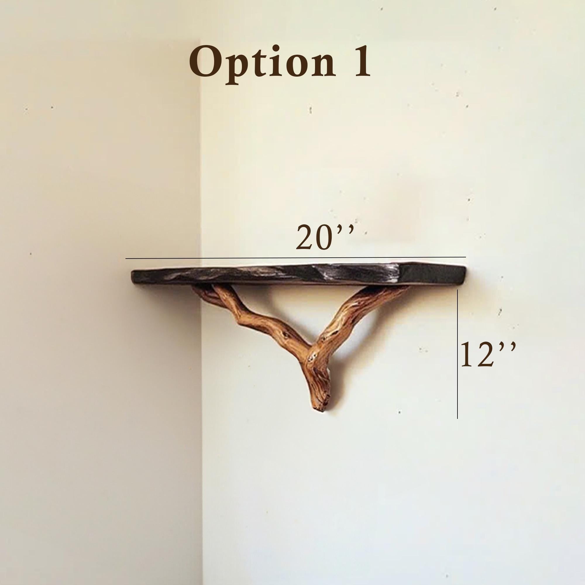 Floating bookshelf live edge floating corner shelves driftwood branch black wall shelf gift for the home