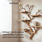 Natural tree bookshelf driftwood branch shelf art solid wood bookshelf floating shelf wall mount bookshelf decor