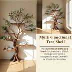 Driftwood branch bookshelf tree floating shelf solid wood bookcase home decor for living room