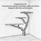 Driftwood console table tree branch shelf handmade rustic solid wood desk unique floating shelf entryway