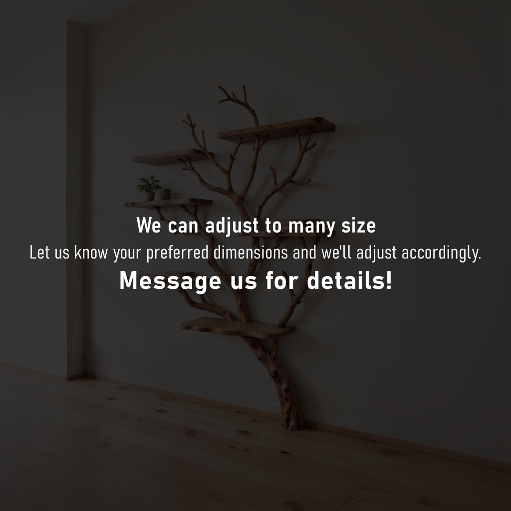 Tree branch bookshelf wall mounted bookcase driftwood shelf solid wood bookshelves art decor