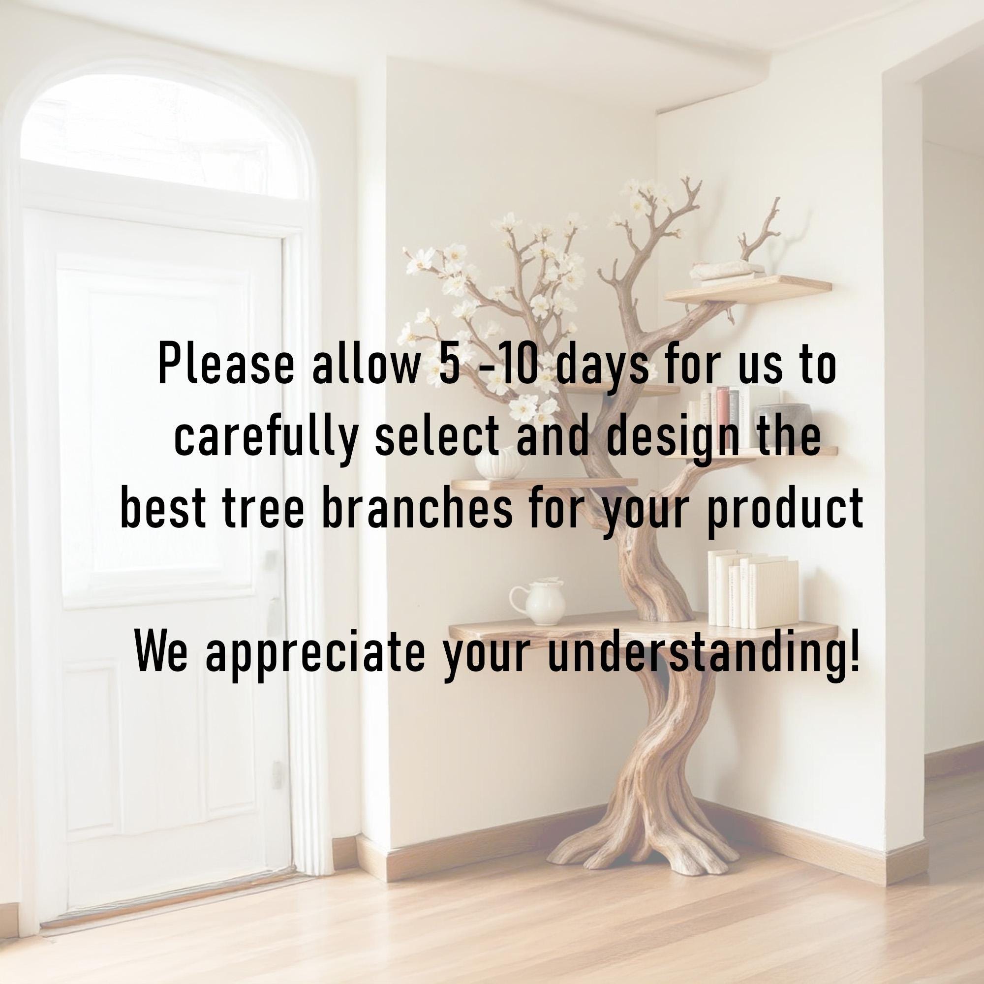 Tree corner floating bookshelf driftwood branch bookcase wood wall book shelving rustic corner shelf unique living room decoration