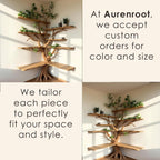 Corner floating bookshelf wall mount tree branch bookcase sculptured shelving furniture