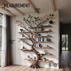 Tree branch book shelf floor bookcase solid wood driftwood shelving wall mounted shelves wood carving art