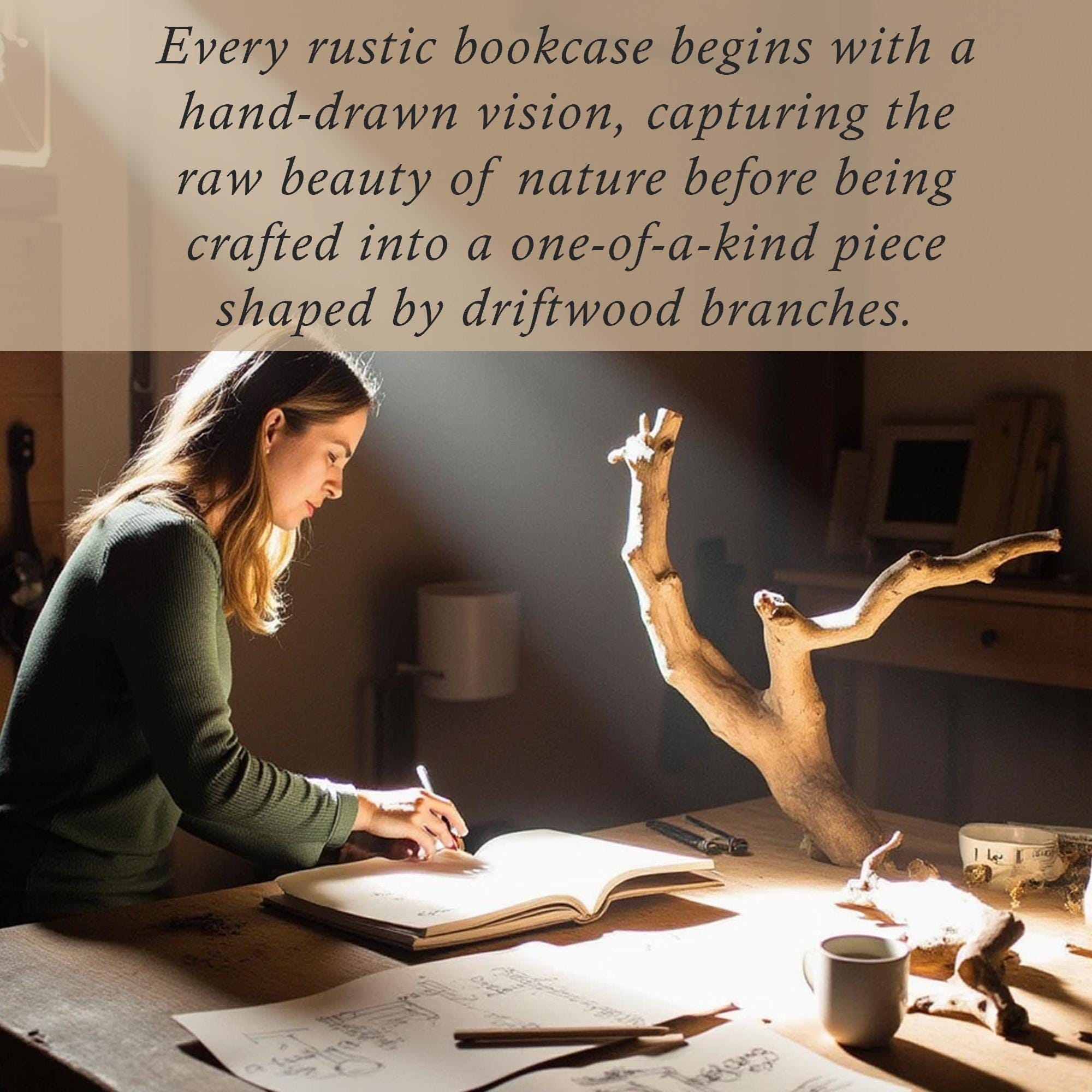 Rustic night stand solid wood bookcase shelves on wall handmade side table decor for bedding room