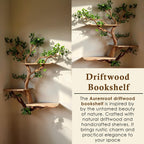 Corner tree bookshelf driftwood tree branch floating shelf wall mount tree bookcase drift wood decor live edge shelf furniture