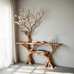 Tree branch console table driftwood side table solid wood entry table tree bookshelf display stand bookcase