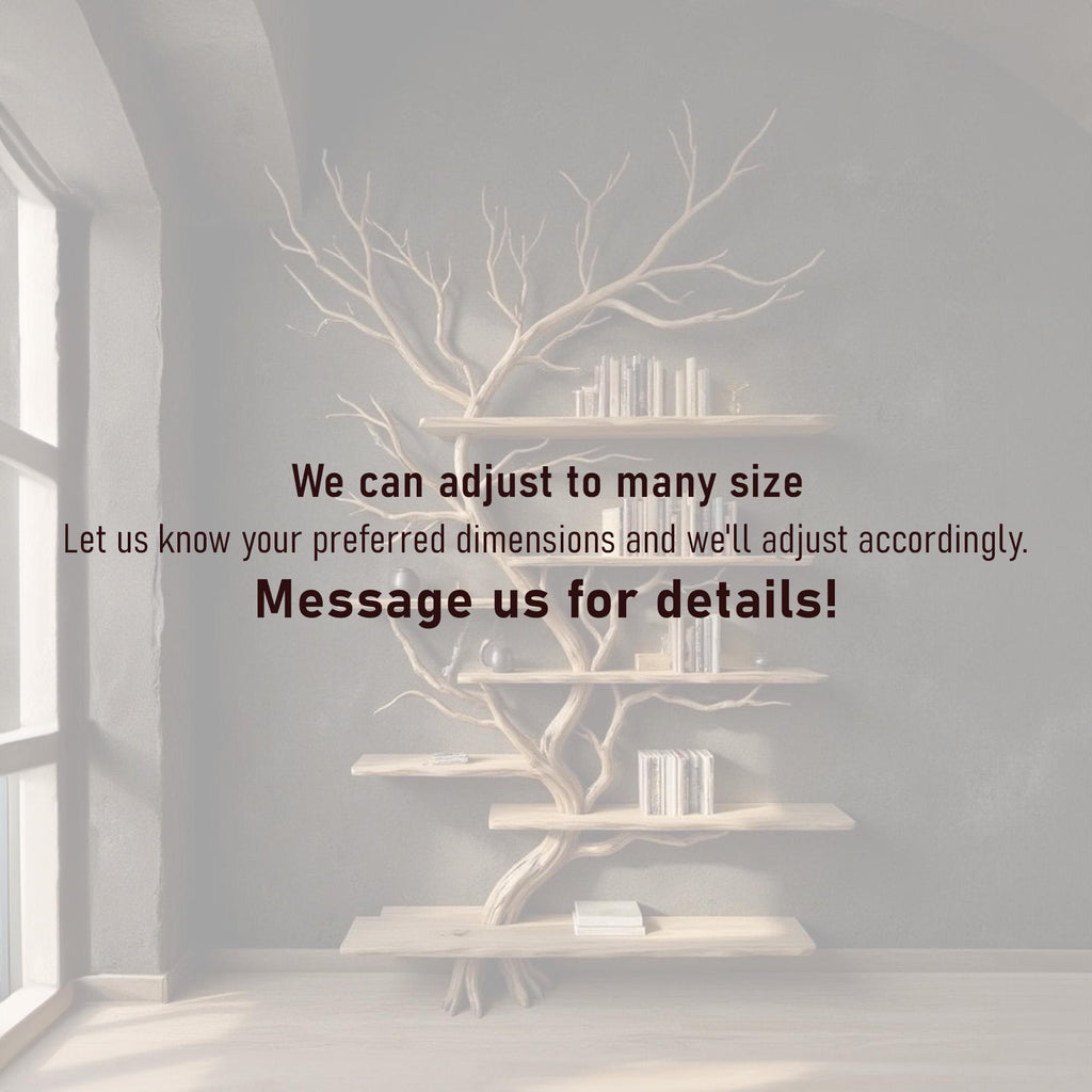 Driftwood tree branch solid wood bookshelf wall mount floating live edge furniture decoration