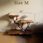 Rustic night stand solid wood bookcase shelves on wall handmade side table decor for bedding room