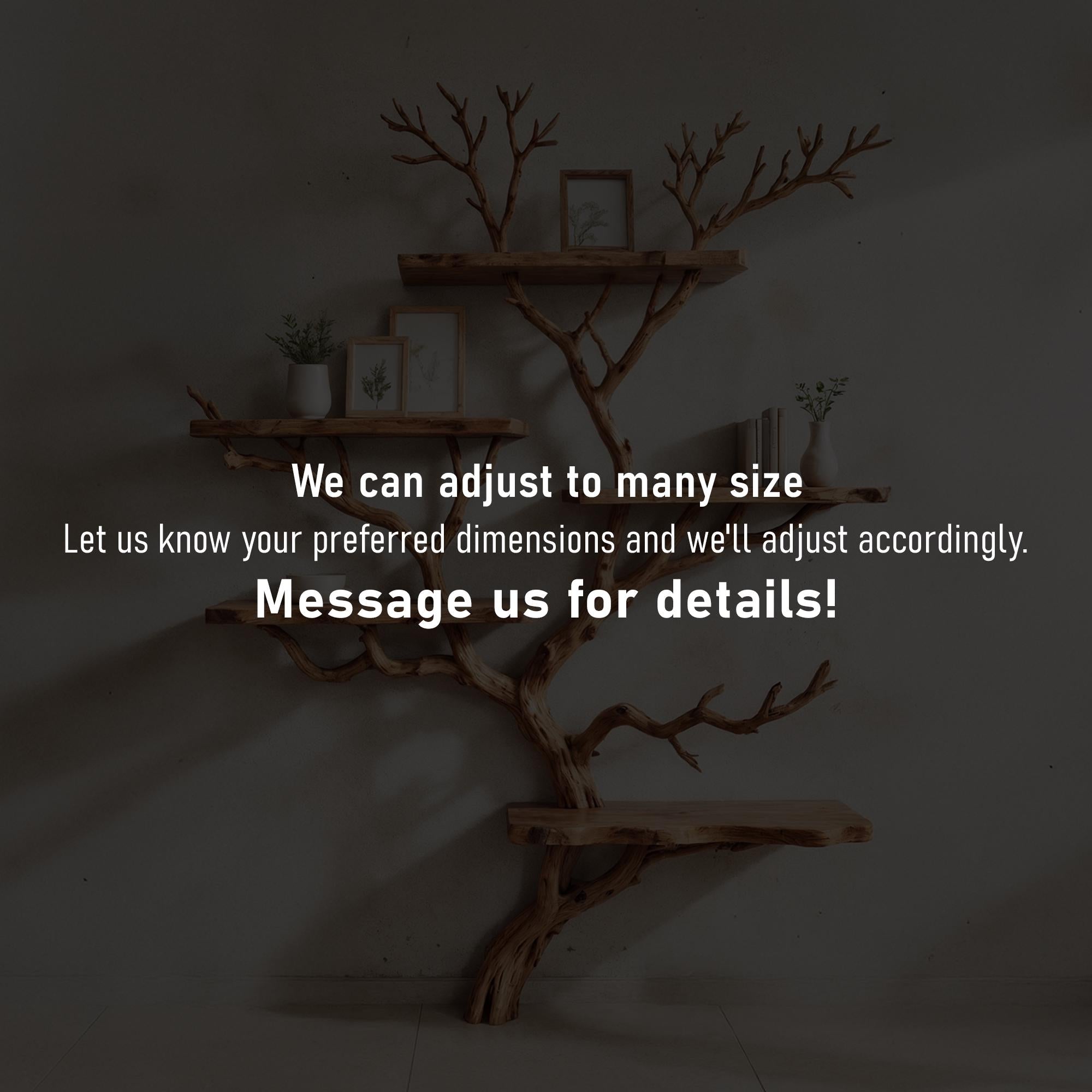 Driftwood branch shelf tree bookshelf wall mounted bookshelves art solid wood bookcase home decor for entryway space