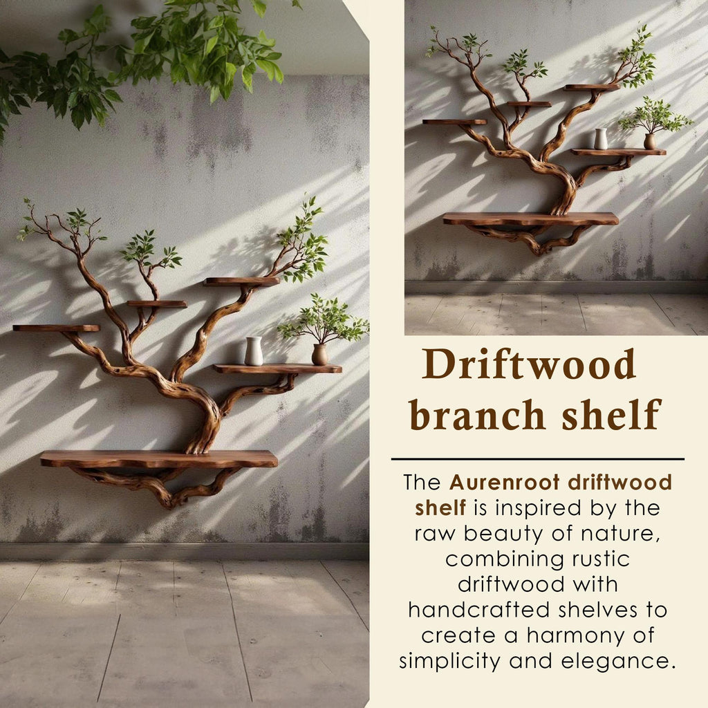 Live edge floating bookshelf wall mounted solid wood shelving driftwood branch art unique bookcase decor gift for housewarming
