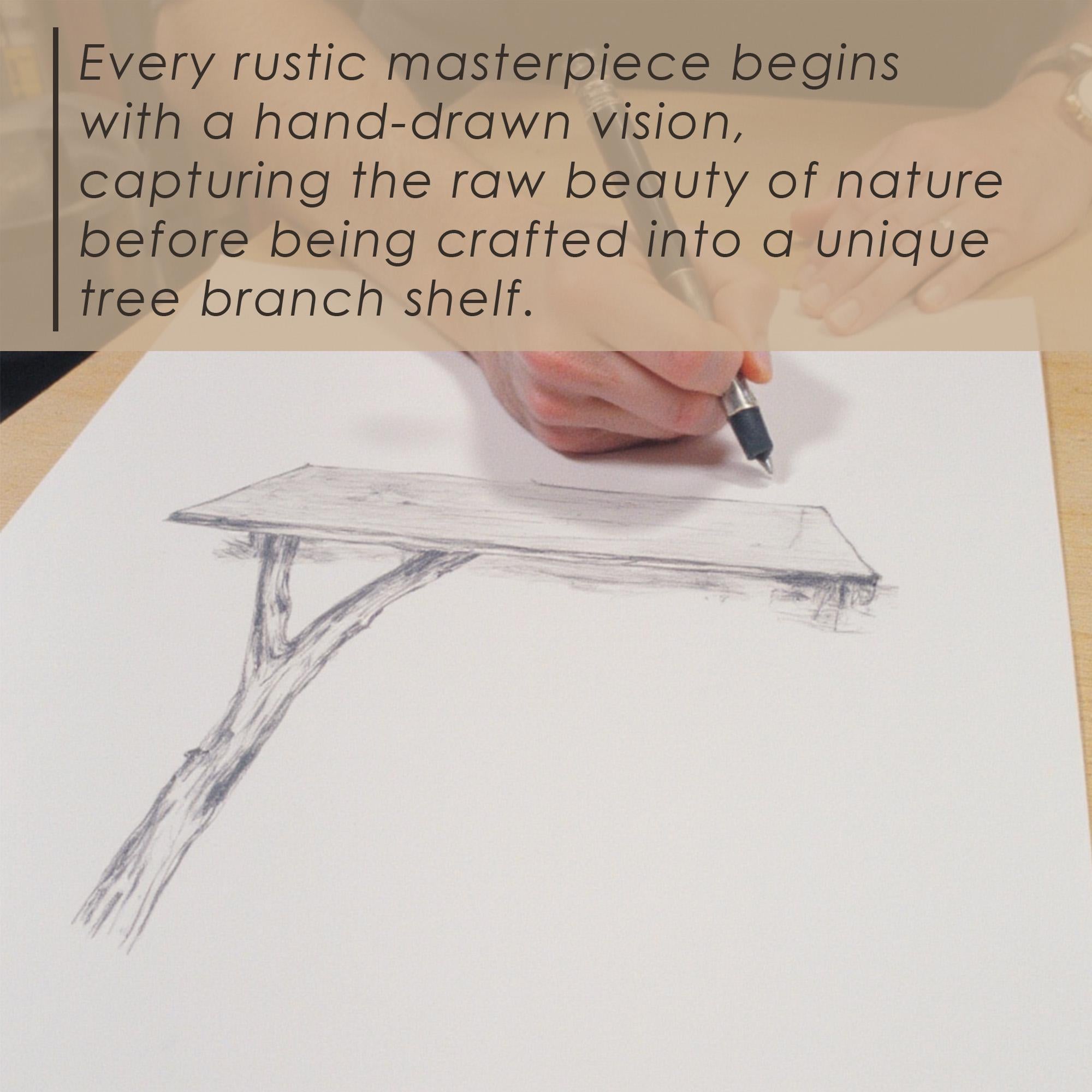 Tree branch shelves driftwood bookshelf solid wood bookcasewall mount floating shelf art decor for home