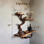 Floating book shelf wood corner tree branch shelves wall mount unique bookshelf decor driftwood art decor for home