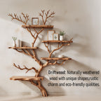 Driftwood branch shelf tree bookshelf wall mounted bookshelves art solid wood bookcase home decor for entryway space