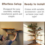 Corner floating bookshelf wall mount tree branch bookcase sculptured shelving furniture