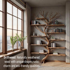 Driftwood corner tree branch solid wood bookshelf wall mount floating live edge furniture decoration