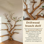 Corner tree branch wall shelves solid wood bookshelf wall mount floating shelf art decor for home