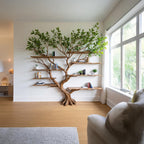 Driftwood Tree Branch Bookshelf: Rustic Floating Wall Decor