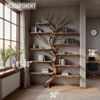 Driftwood corner tree branch solid wood bookshelf wall mount floating live edge furniture decoration