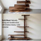 Natural wood bookcase driftwood shelf standing bookshelf live edge shelves wall mounted decor for living room