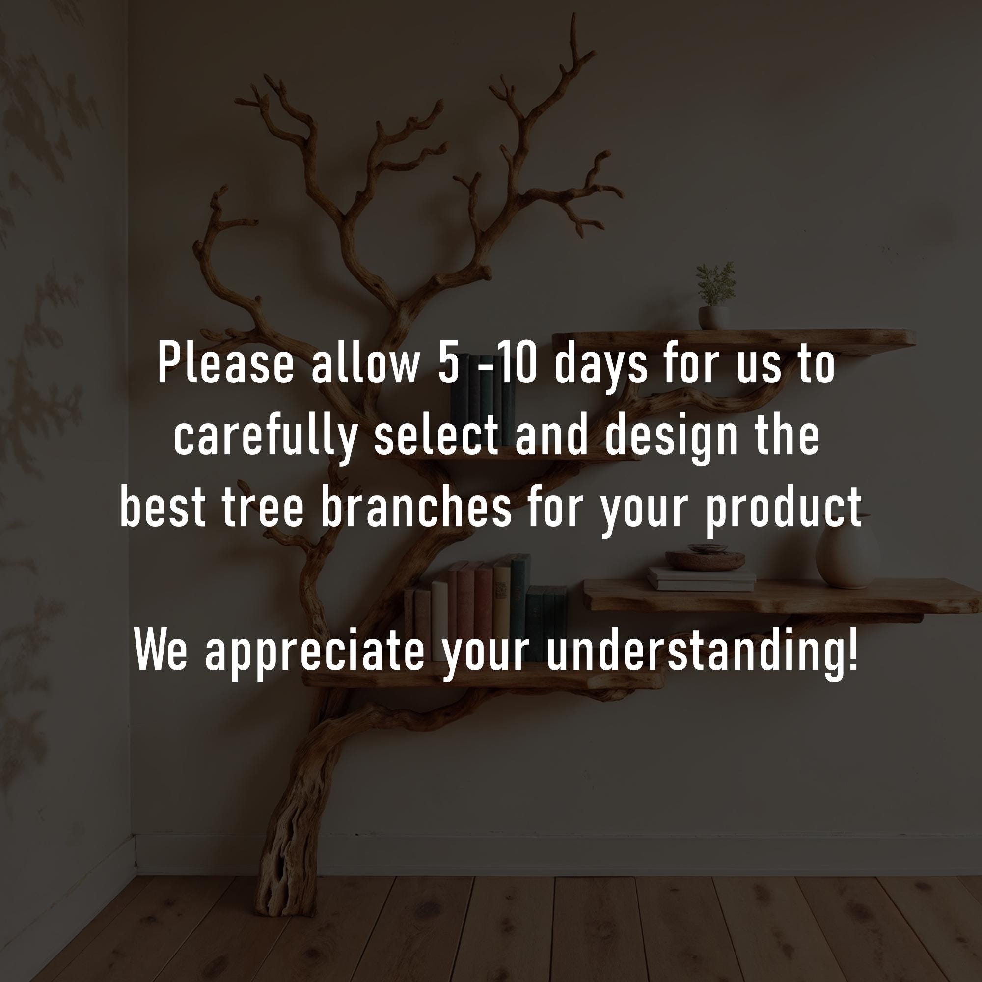 Tree branch bookshelf wall mounted bookcase art driftwood shelf solid wood bookshelves decor for living room