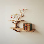 Natural driftwood tree branch shelf handmade rustic wooden wall decor solid wood bookshelf unique boho floating shelves for home & office