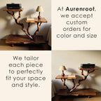 Rustic night stand solid wood bookcase shelves on wall handmade side table decor for bedding room