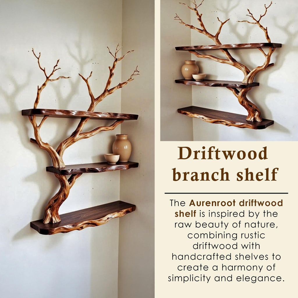Corner floating shelf tree branch dirftwood wall mount bookshelf solid wood tree shelf art rustic home decoration gifts for mom