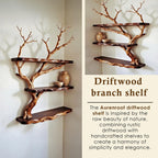 Corner floating shelf tree branch dirftwood wall mount bookshelf solid wood tree shelf art rustic home decoration gifts for mom
