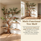 Corner driftwood shelf tree branch bookshelf solid wood bookcase home decor