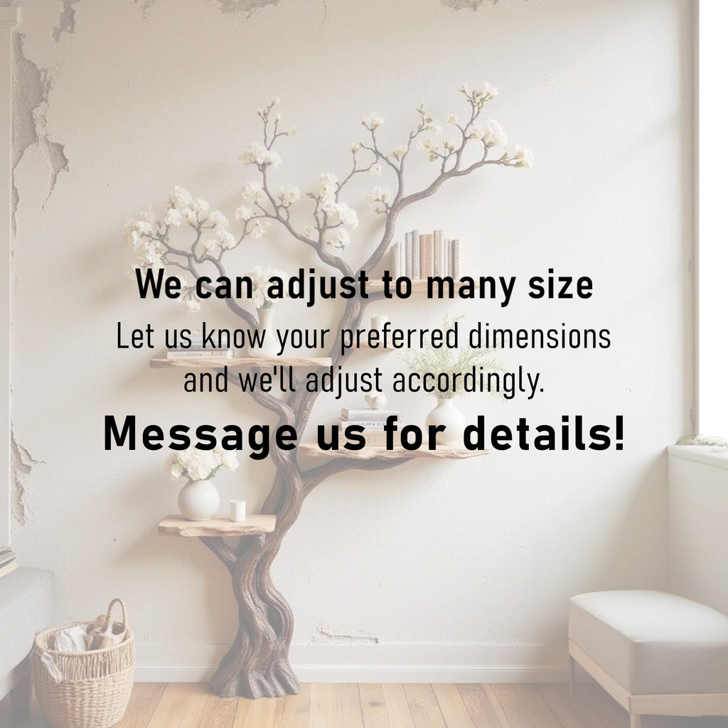 Tree floating shelf solid wood bookshelf wall art natural driftwood branch floor bookcase wood carving decor