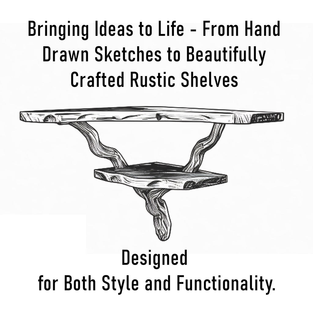 Floating corner shelf driftwood branch wall mounted shelf art bookshelf solid wood decor for home