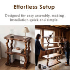 Natural wood bookcase solid wood rustic night stand mini bedside table free standing shelf handmade furniture