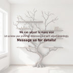 Driftwood Tree Branch Bookshelf: Rustic Wood Carving Wall Art
