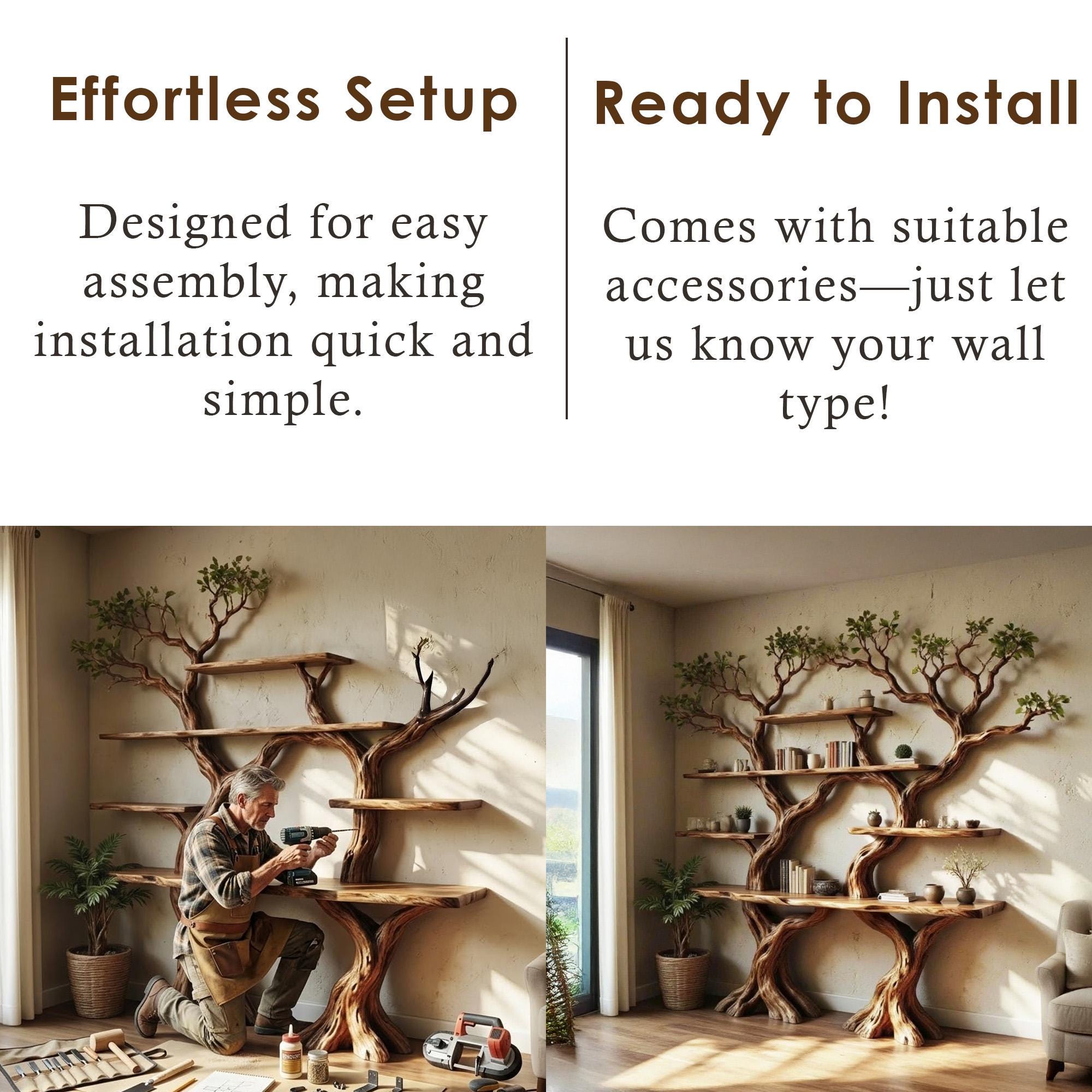 Floor bookcase tree branch book shelf solid wood wall mounted bookshelf driftwood sculpture art