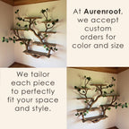 Floating shelf driftwood branch bookcase tree bookshelf wall mount solid wood shelves art decor home for living room