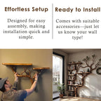 Corner dark tree bookshelf antique driftwood branch  solid wood bookcase floor standing wall mount shelf