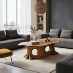 Solid wood coffee table tree trunk driftwood sculpture stump side table live edge console table furniture