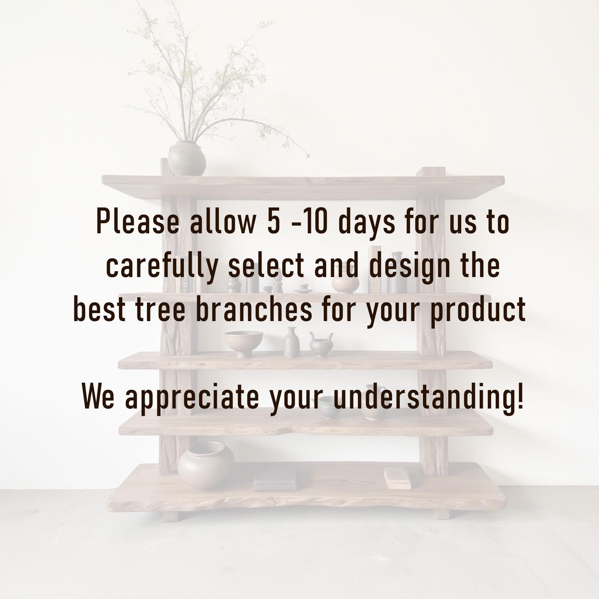 Solid wood bookcase wall mount driftwood bookshelf cabinet mid century shelving display