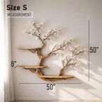 Tree branch bookshelf solid wood display shelf on wall live edge floating shelves art