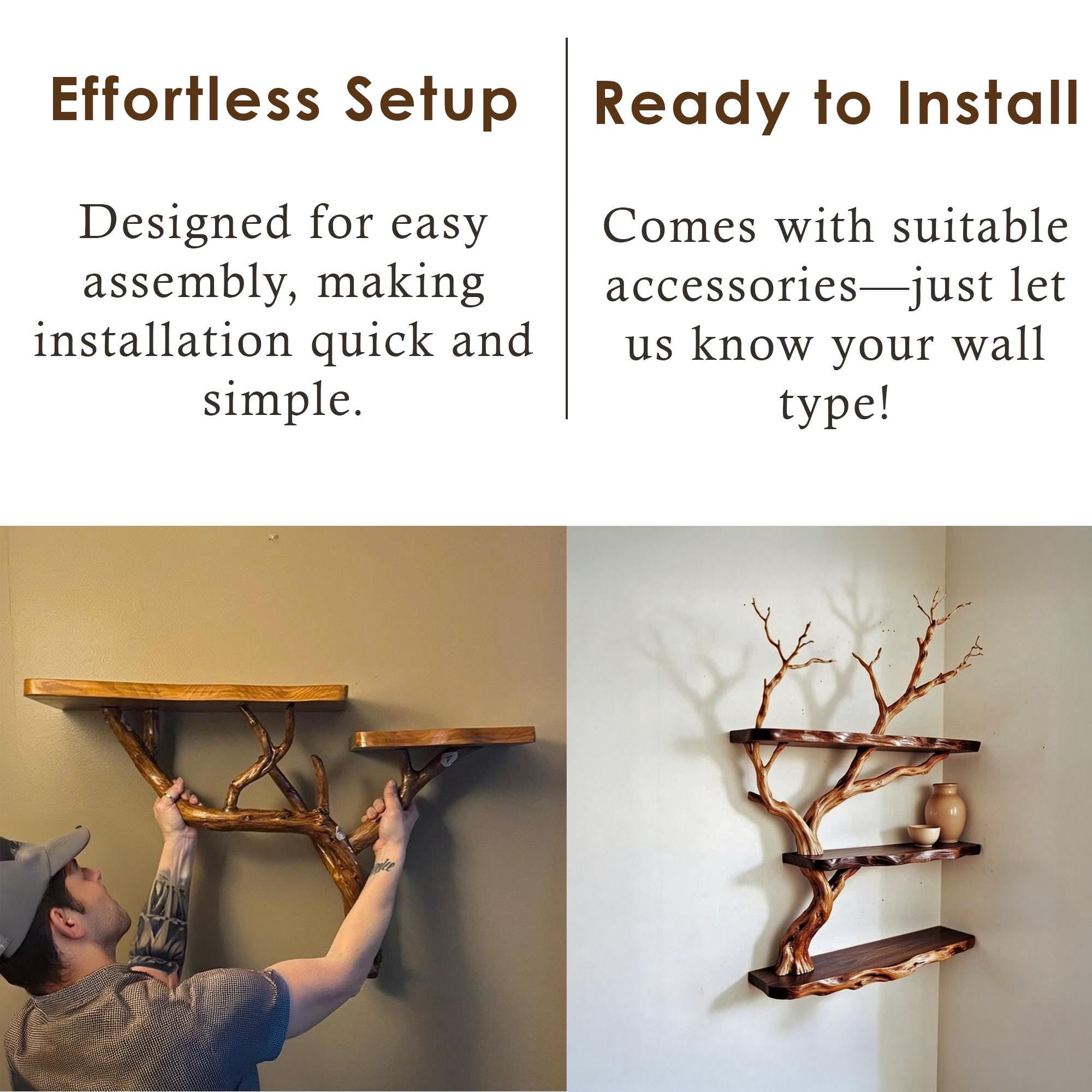 Corner floating shelf tree branch dirftwood wall mount bookshelf solid wood tree shelf art rustic home decoration gifts for mom