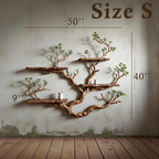 Floating bookshelf tree branch book shelf solid wood wall mounted shelves fake leaf bookcase decor