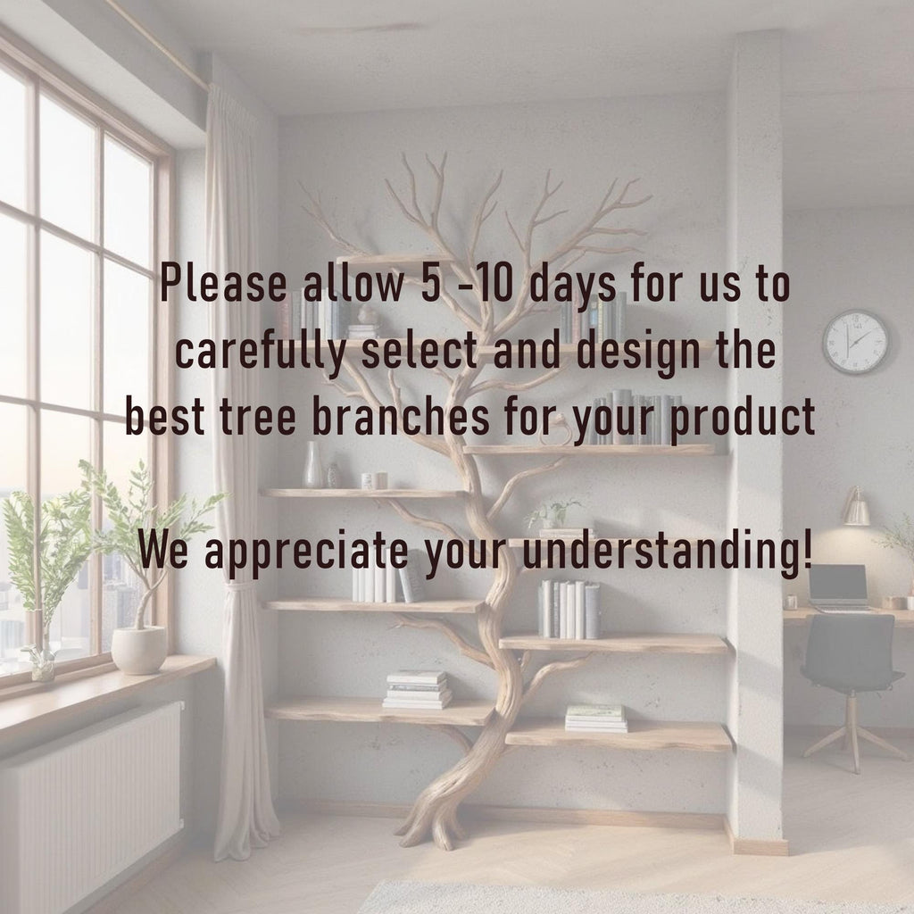 Driftwood corner tree branch solid wood bookshelf wall mount floating live edge furniture decoration